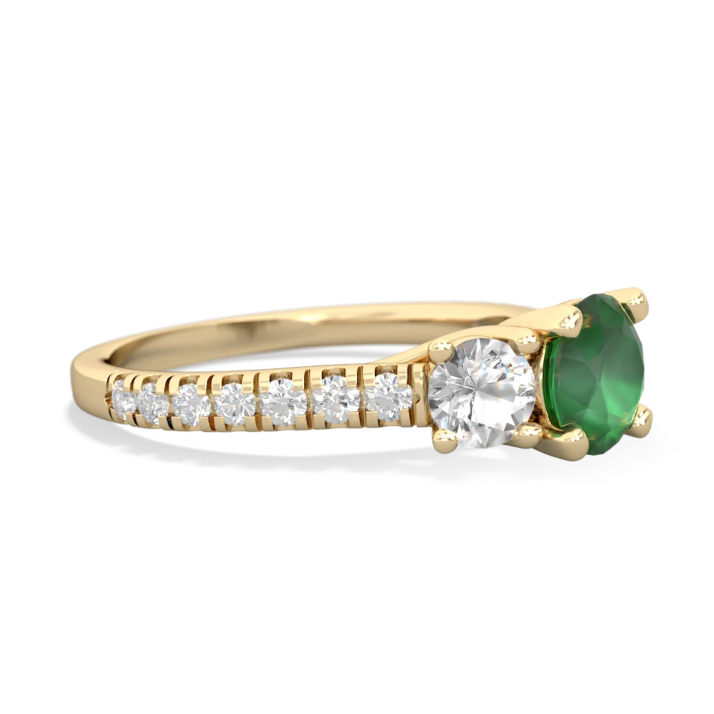 Emerald Pave Trellis 14K Yellow Gold ring R5500