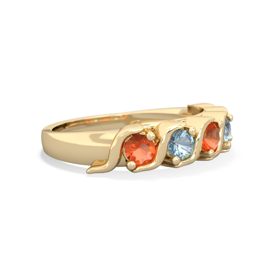 Fire Opal Anniversary Band 14K Yellow Gold ring R2089