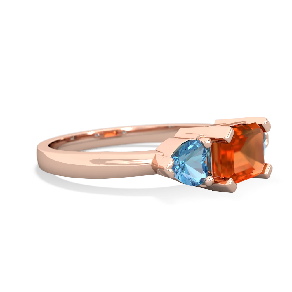 Fire Opal Three Stone 14K Rose Gold ring R5235