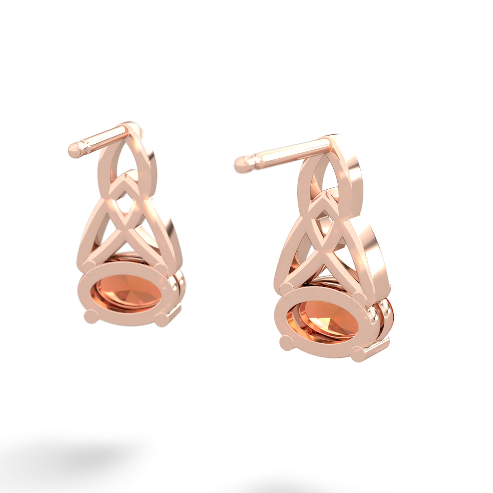 Fire Opal Celtic Trinity Knot 14K Rose Gold earrings E2389