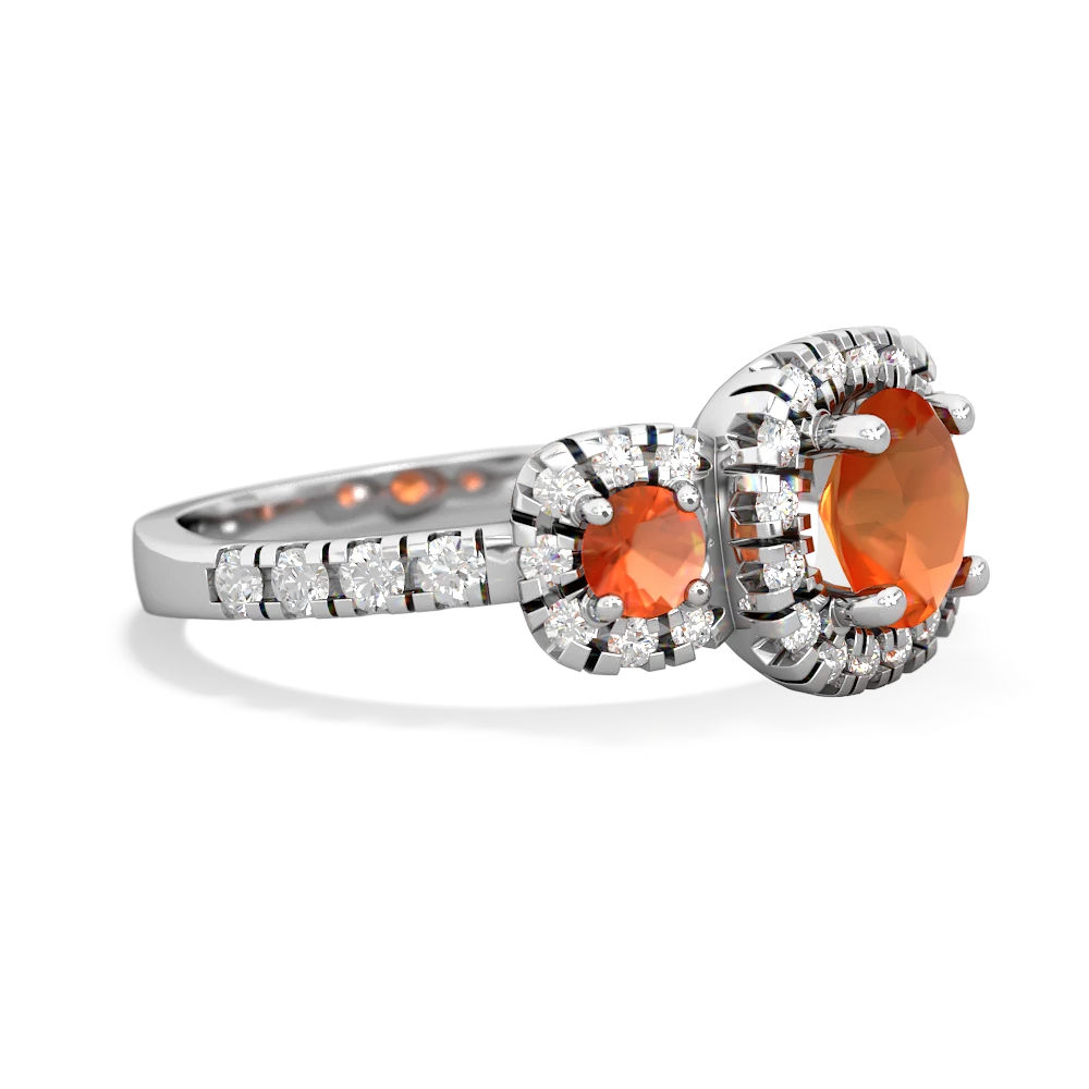 Citrine Regal Halo 14K White Gold ring R5350