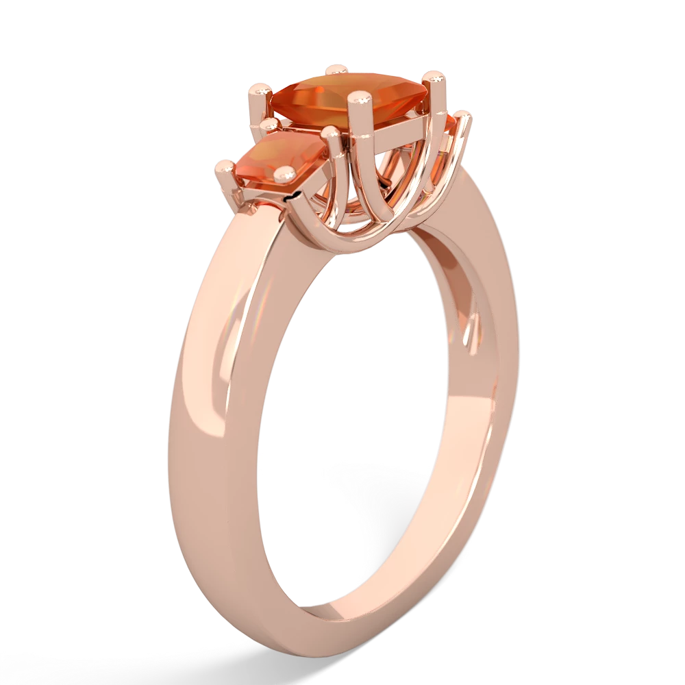 Amethyst Three Stone Trellis 14K Rose Gold ring R4015