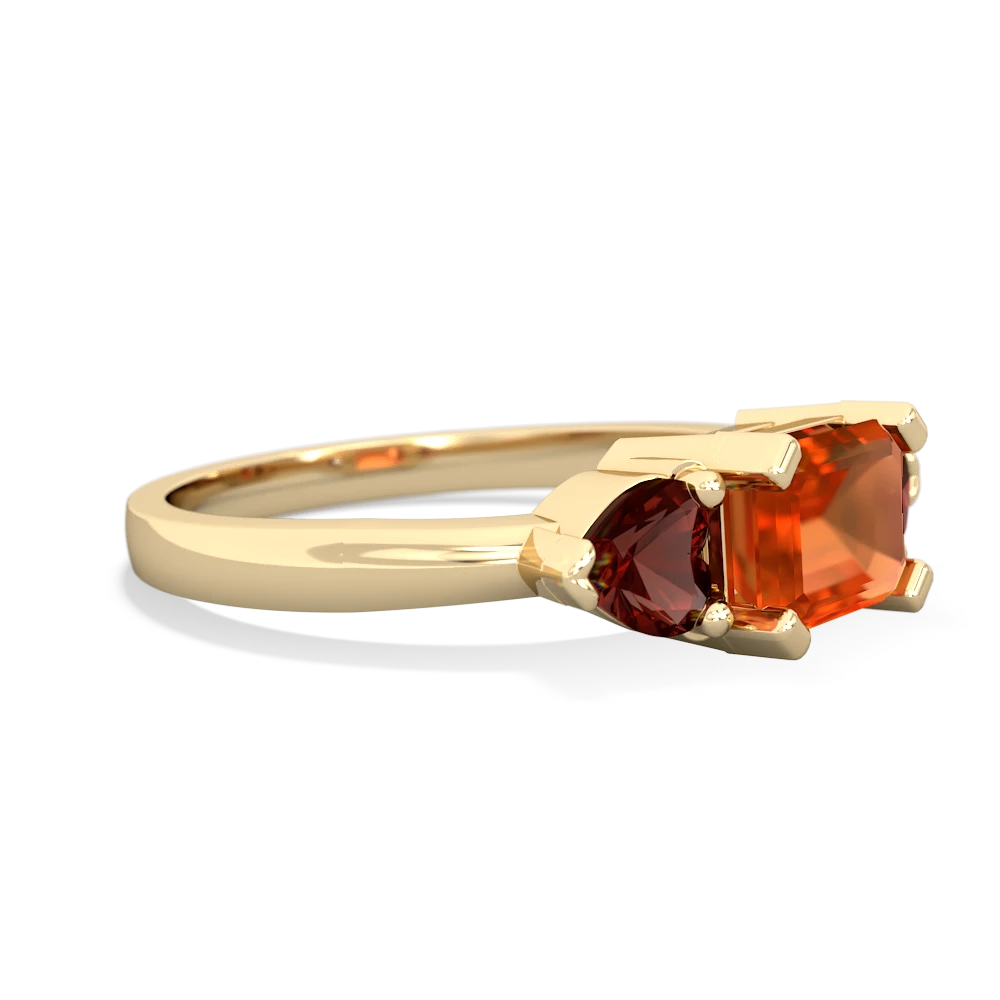 Fire Opal Three Stone 14K Yellow Gold ring R5235