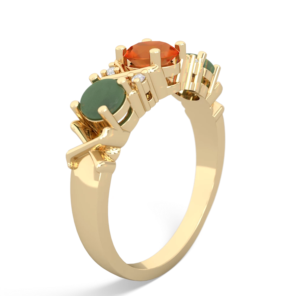 Fire Opal Hugs And Kisses 14K Yellow Gold ring R5016