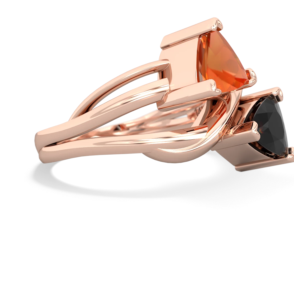 Fire Opal Split Band Swirl 14K Rose Gold ring R2341