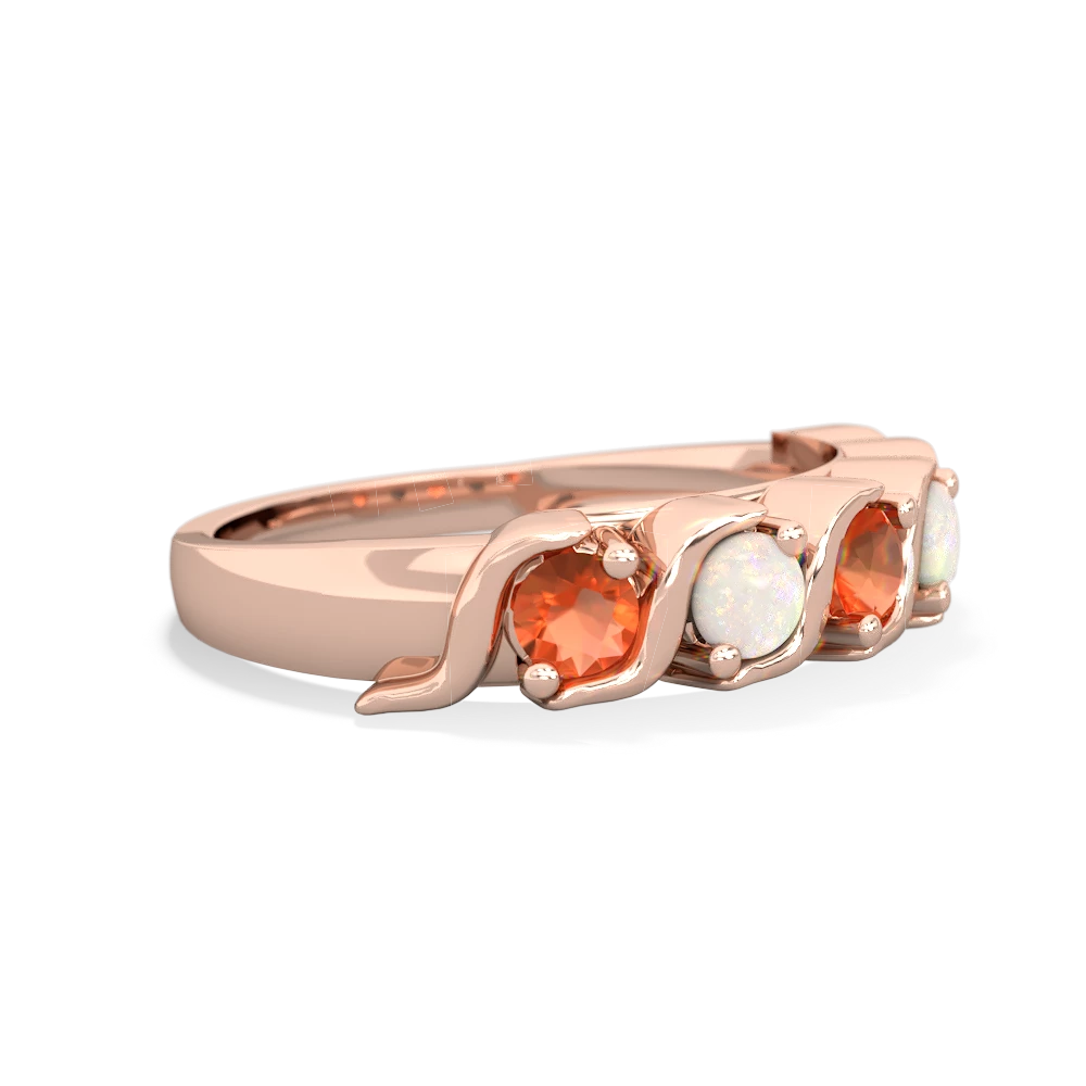 Fire Opal Anniversary Band 14K Rose Gold ring R2089