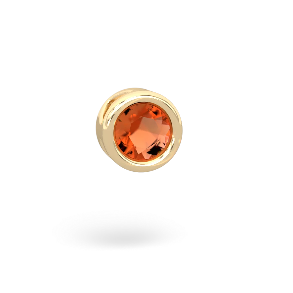 Fire Opal 5Mm Round Slide 14K Yellow Gold pendant P3785