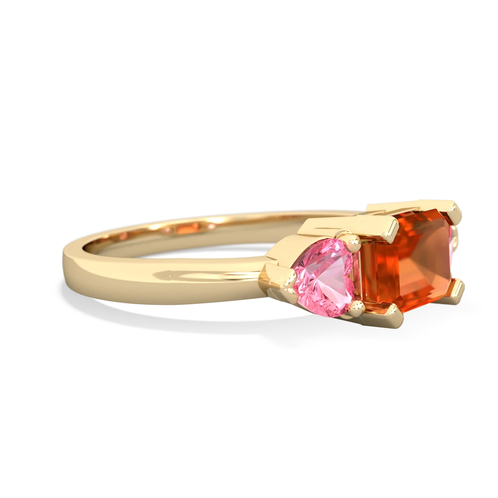 Fire Opal Three Stone 14K Yellow Gold ring R5235