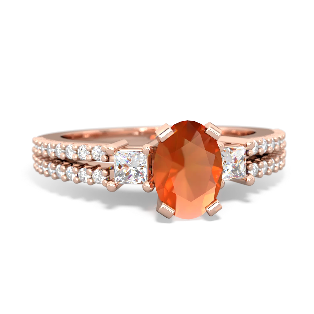 Fire Opal Classic 7X5mm Oval Engagement 14K Rose Gold ring R26437VL