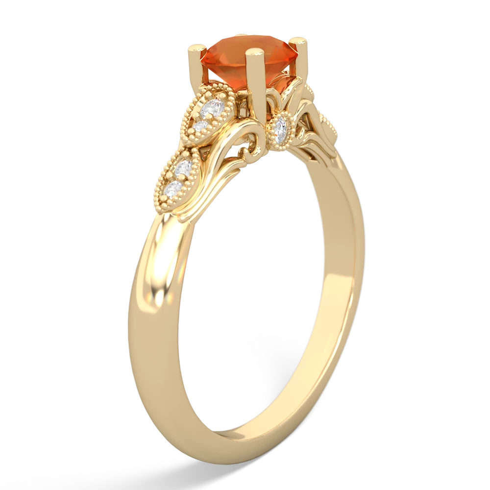 Fire Opal Antique Elegance 14K Yellow Gold ring R3100