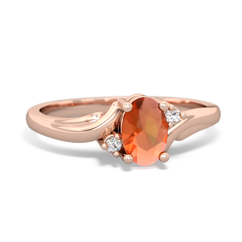 Fire Opal Elegant Swirl 14K Rose Gold ring R2173