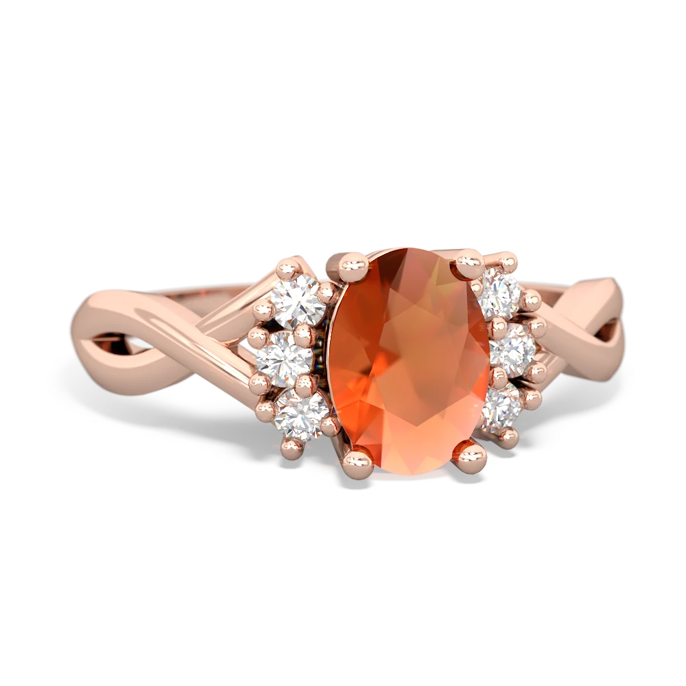 Fire Opal Victorian Twist 14K Rose Gold ring R2497