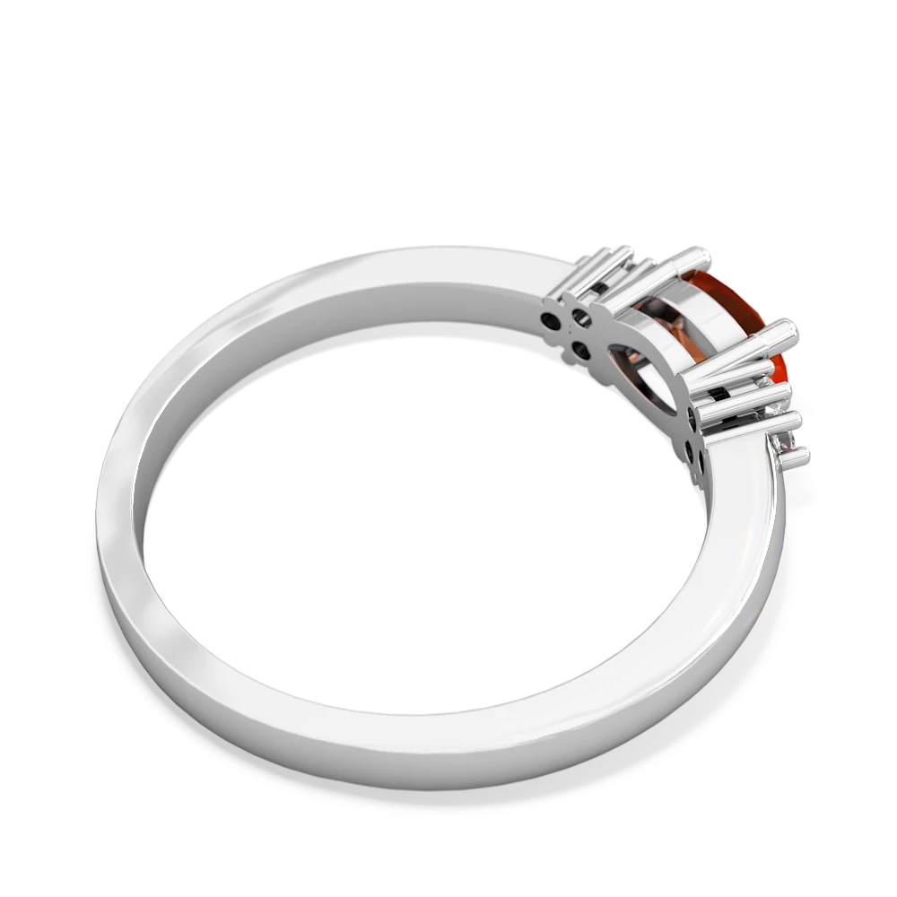 Fire Opal Simply Elegant East-West 14K White Gold ring R2480