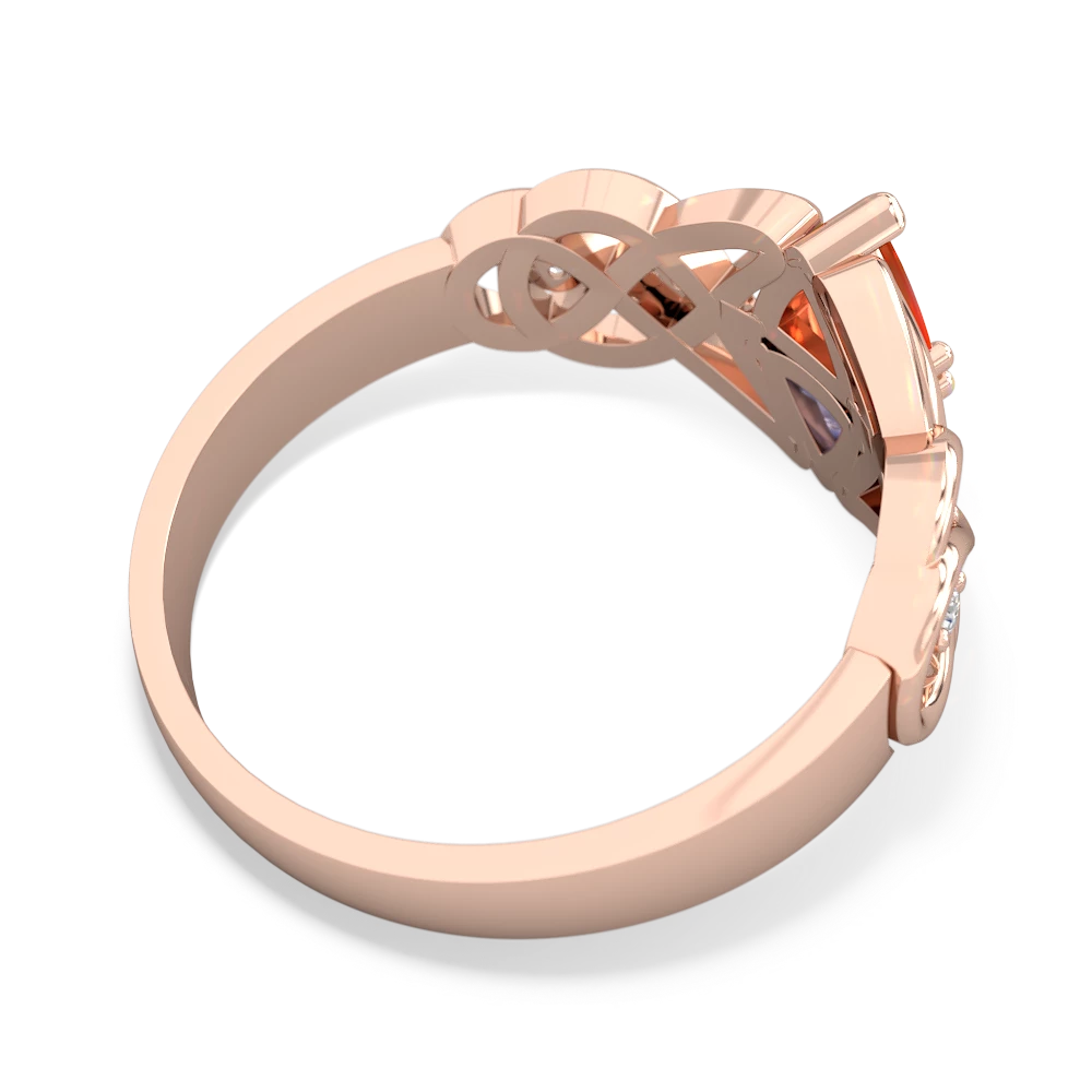 Fire Opal Keepsake Celtic Knot 14K Rose Gold ring R5300