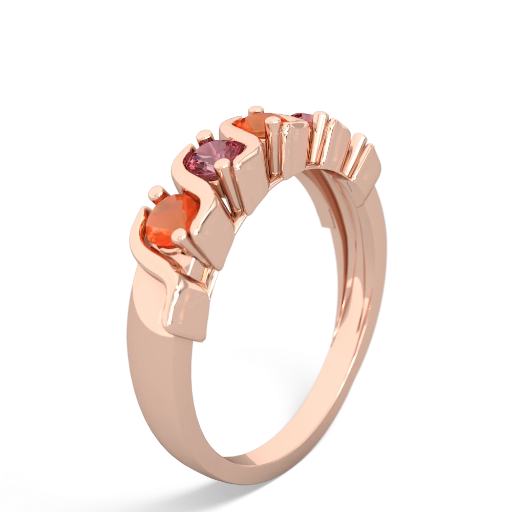 Fire Opal Anniversary Band 14K Rose Gold ring R2089