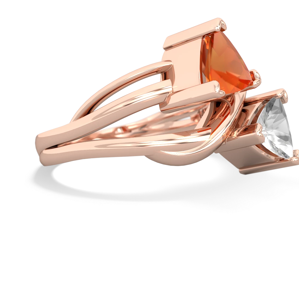 Fire Opal Split Band Swirl 14K Rose Gold ring R2341