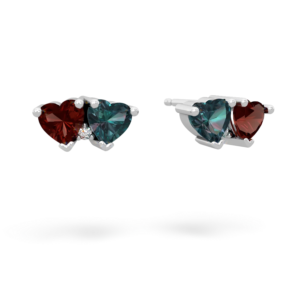 Garnet Sweethearts 14K White Gold earrings E5260