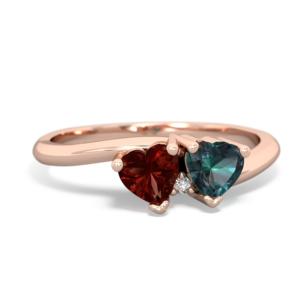 Garnet Sweethearts 14K Rose Gold ring R5260