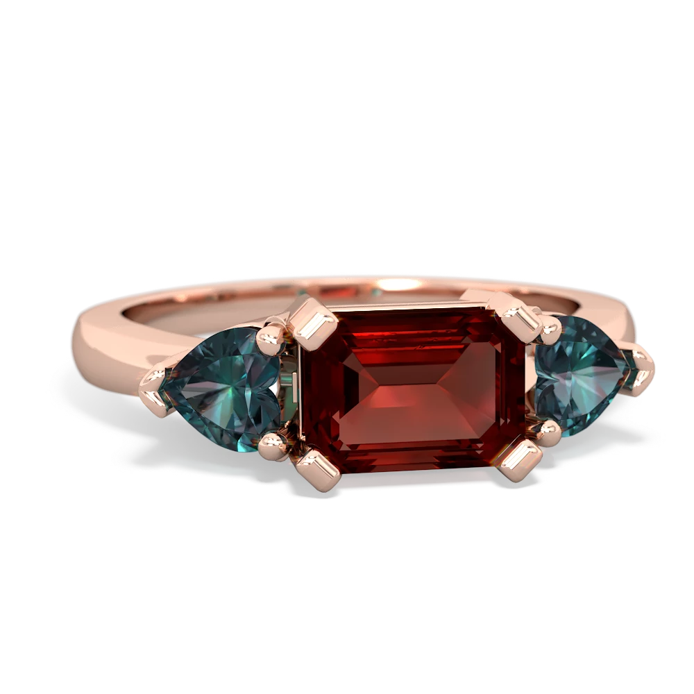 Garnet Three Stone 14K Rose Gold ring R5235