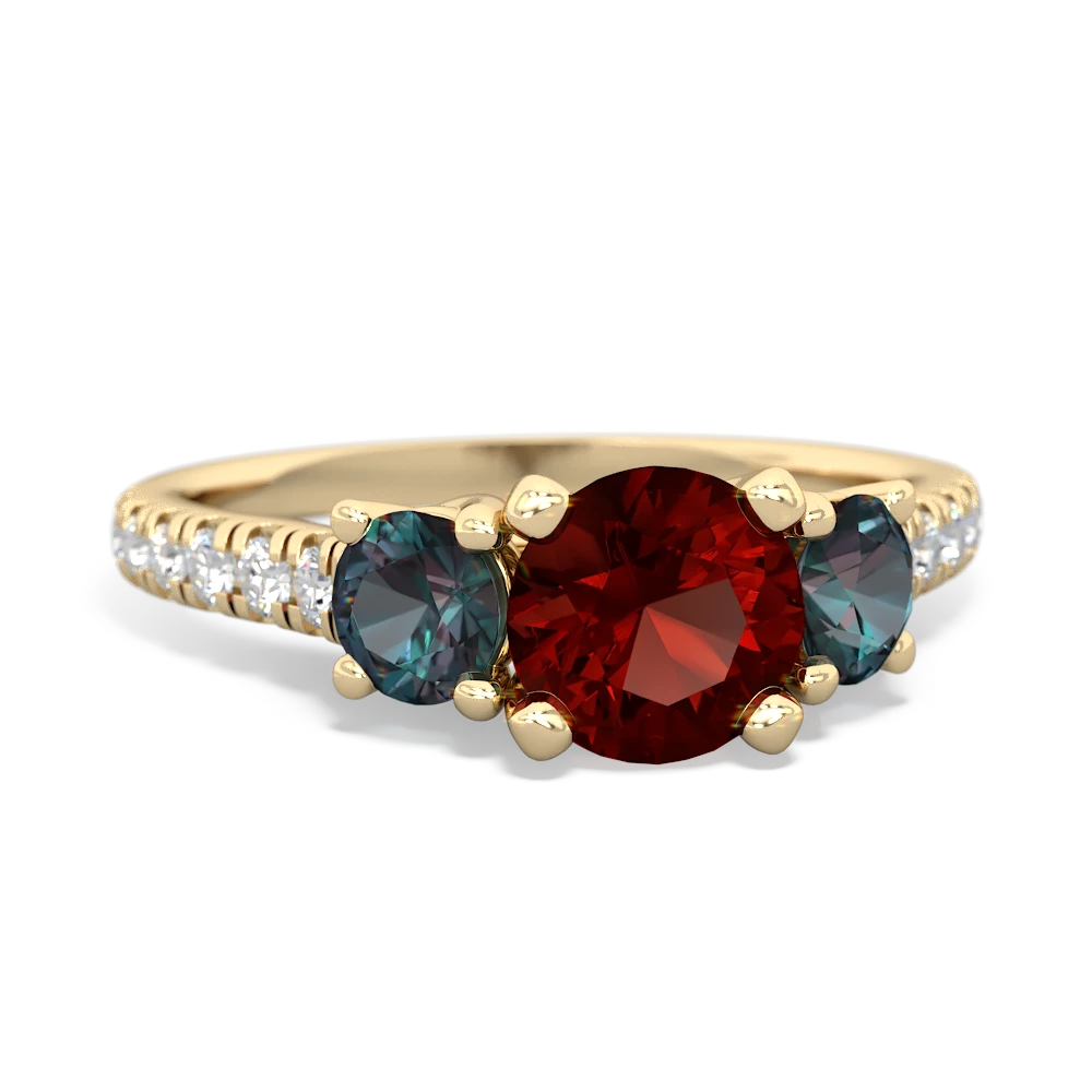 Garnet Pave Trellis 14K Yellow Gold ring R5500