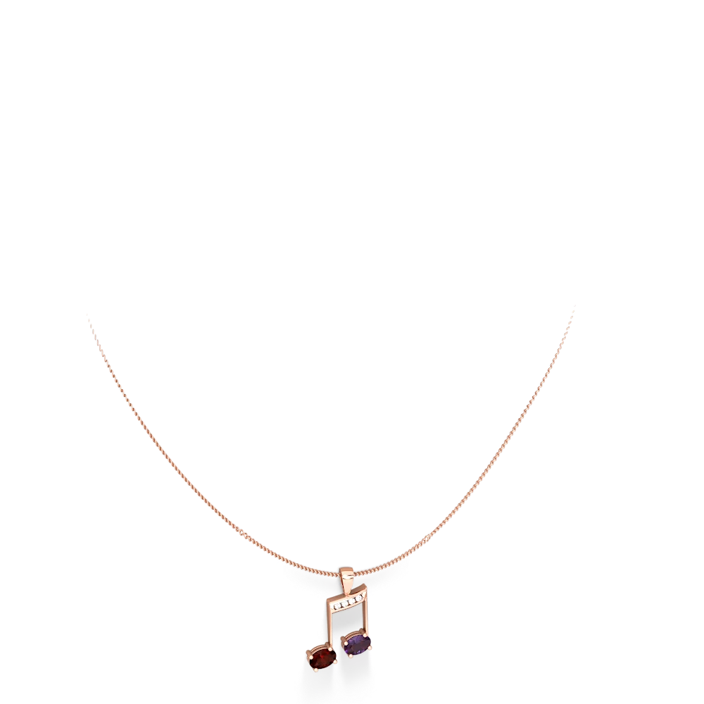 Garnet Color Of Music 14K Rose Gold pendant P3334