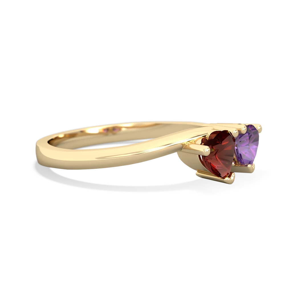 Garnet Sweethearts 14K Yellow Gold ring R5260