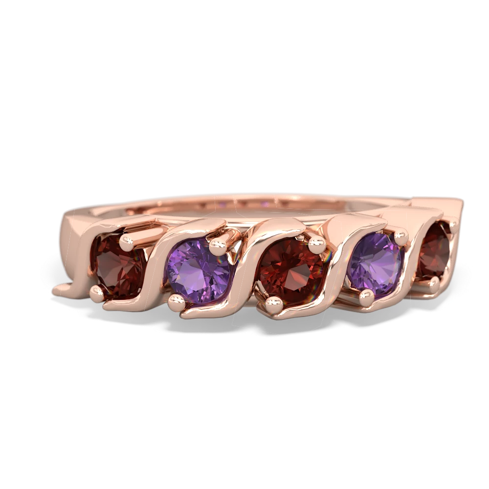 Garnet Anniversary Band 14K Rose Gold ring R2089