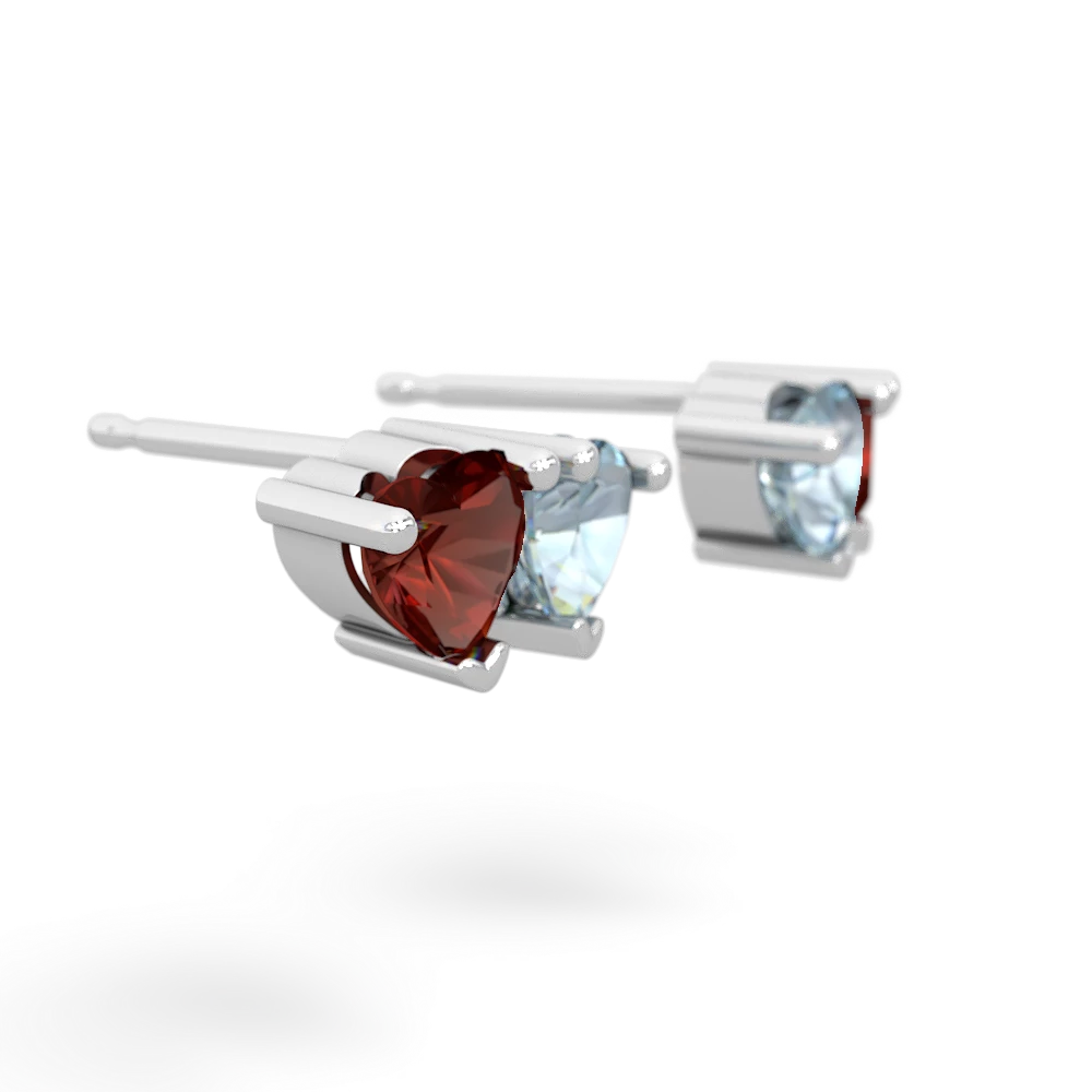 Garnet Sweethearts 14K White Gold earrings E5260