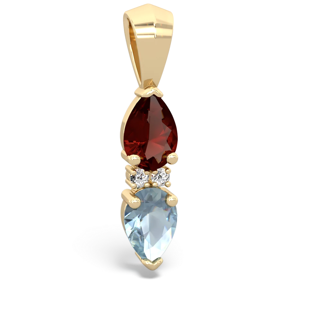 Garnet Bowtie Drop 14K Yellow Gold pendant P0865