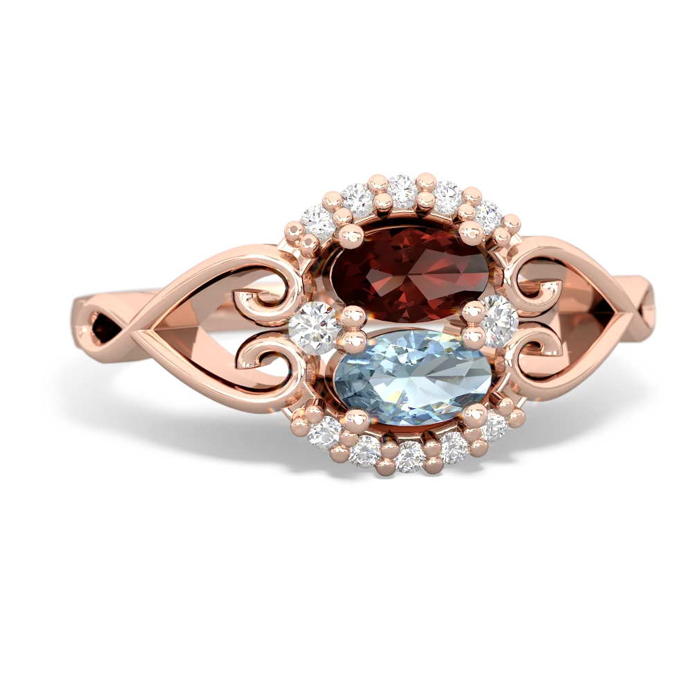 Garnet Love Nest 14K Rose Gold ring R5860