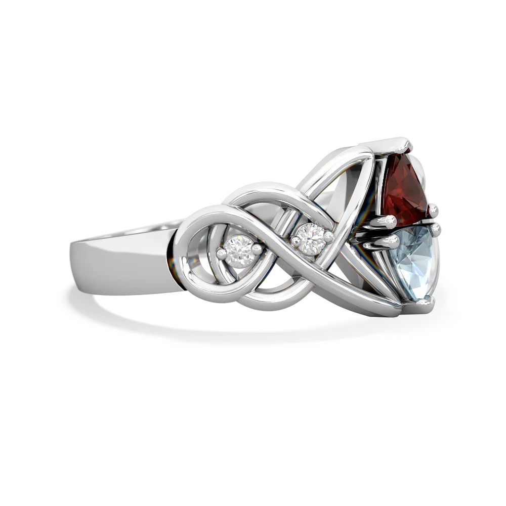 Garnet Keepsake Celtic Knot 14K White Gold ring R5300