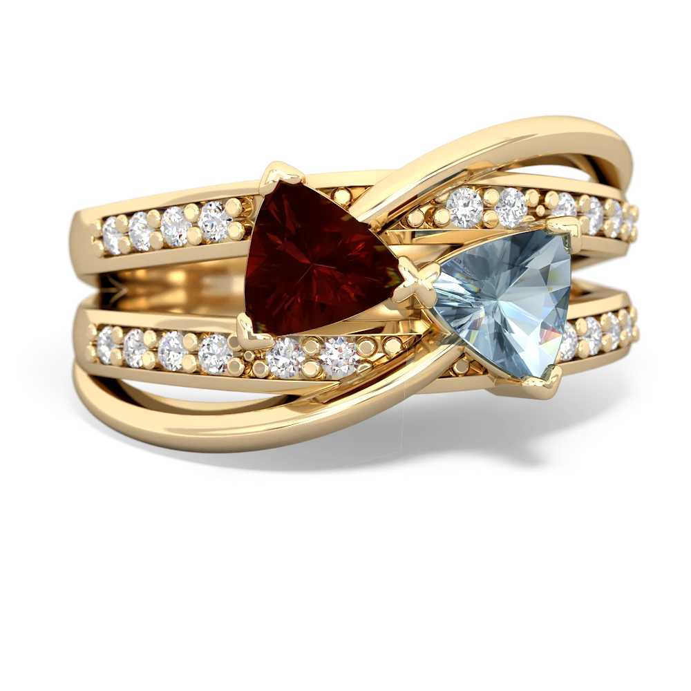 Garnet Bowtie 14K Yellow Gold ring R2360