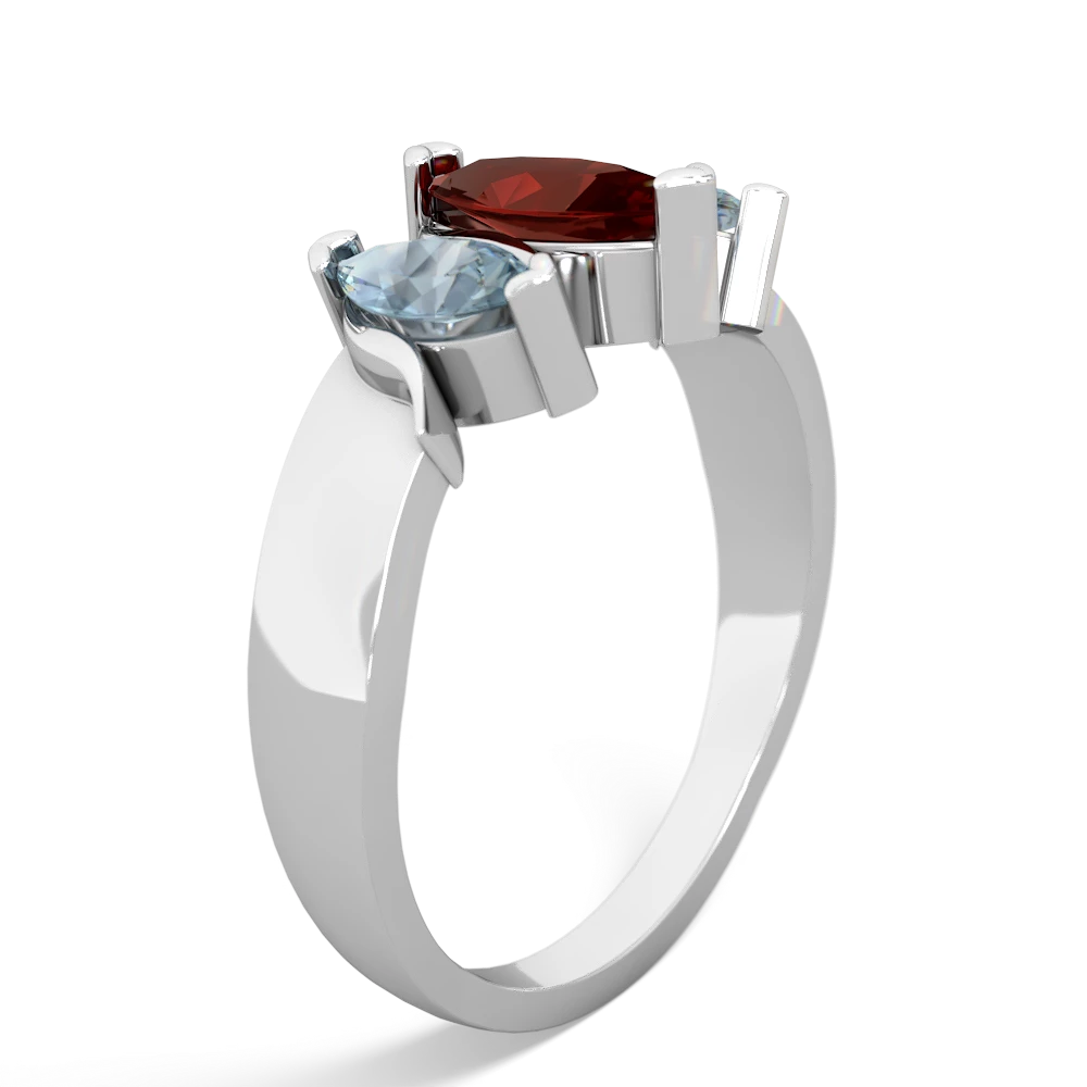 Garnet Three Peeks 14K White Gold ring R2433