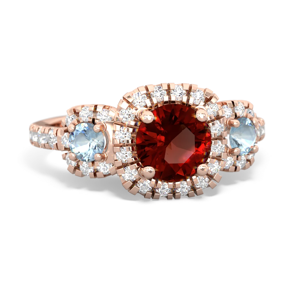 Garnet Regal Halo 14K Rose Gold ring R5350