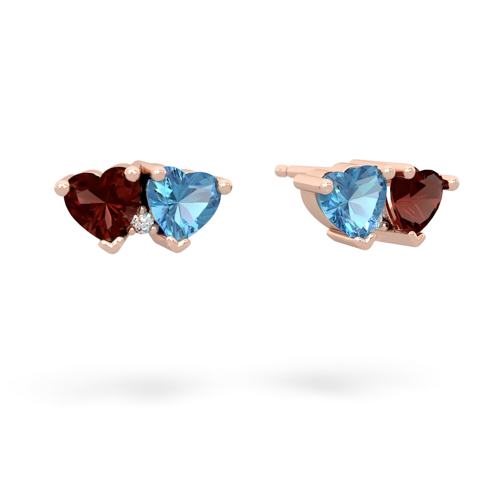 Garnet Sweethearts 14K Rose Gold earrings E5260