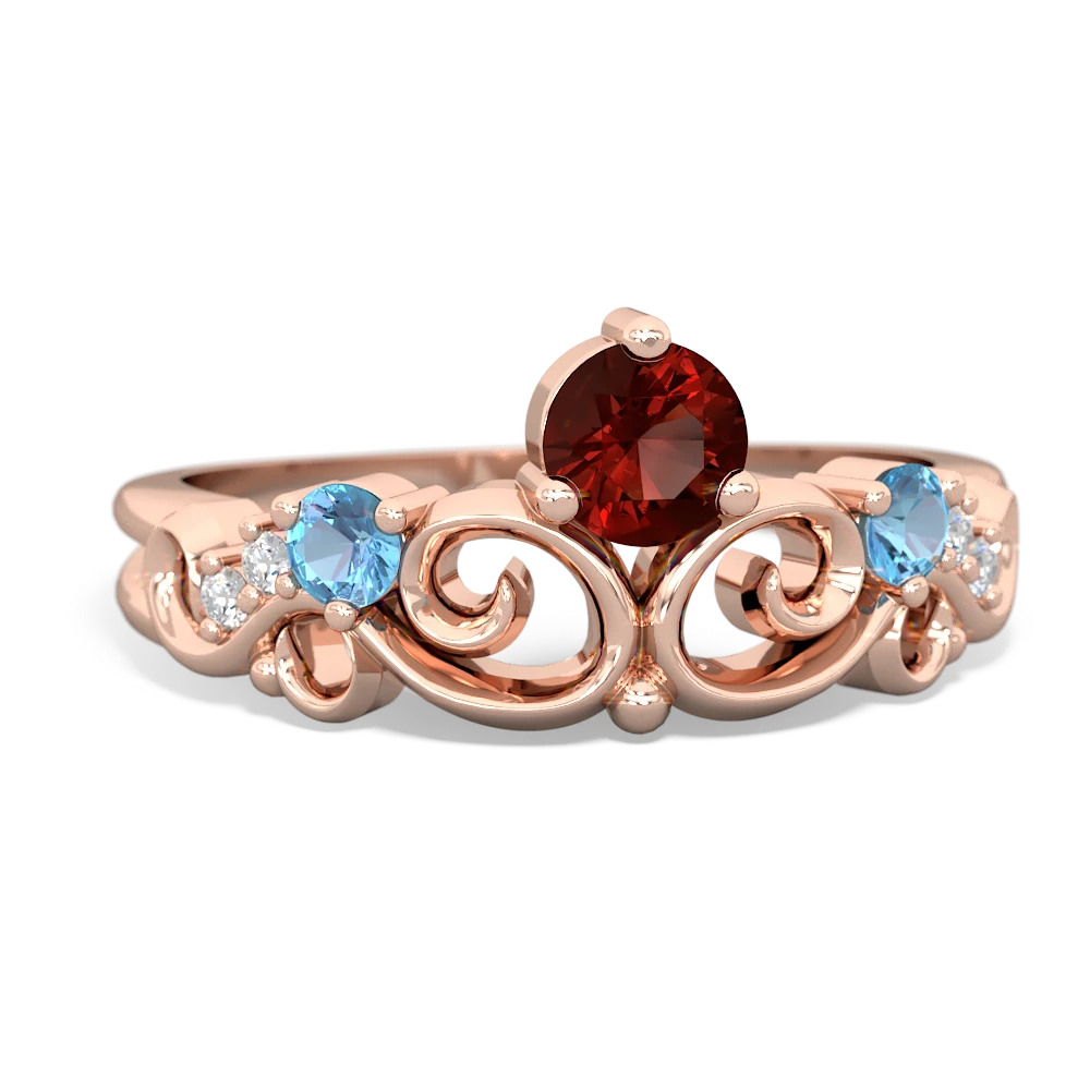 Garnet Crown Keepsake 14K Rose Gold ring R5740