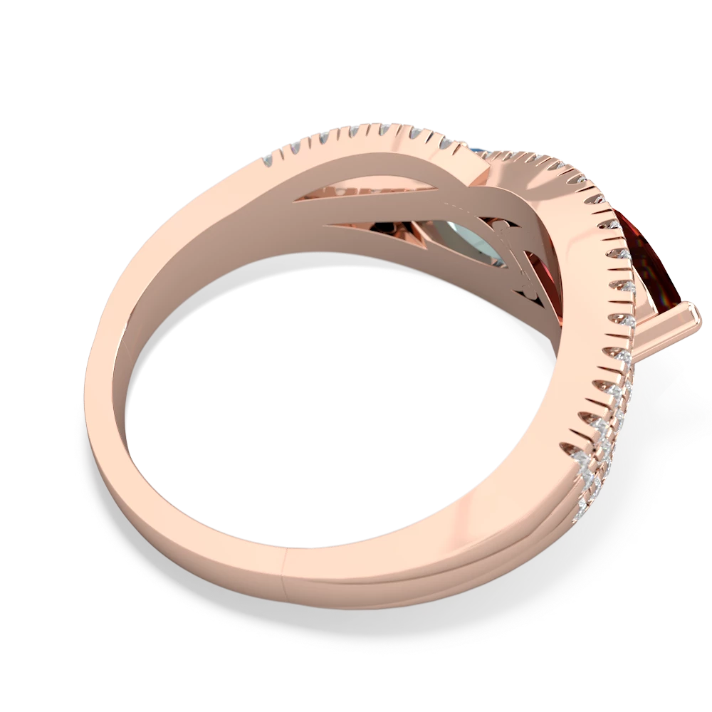 Garnet Diamond Rivers 14K Rose Gold ring R3070