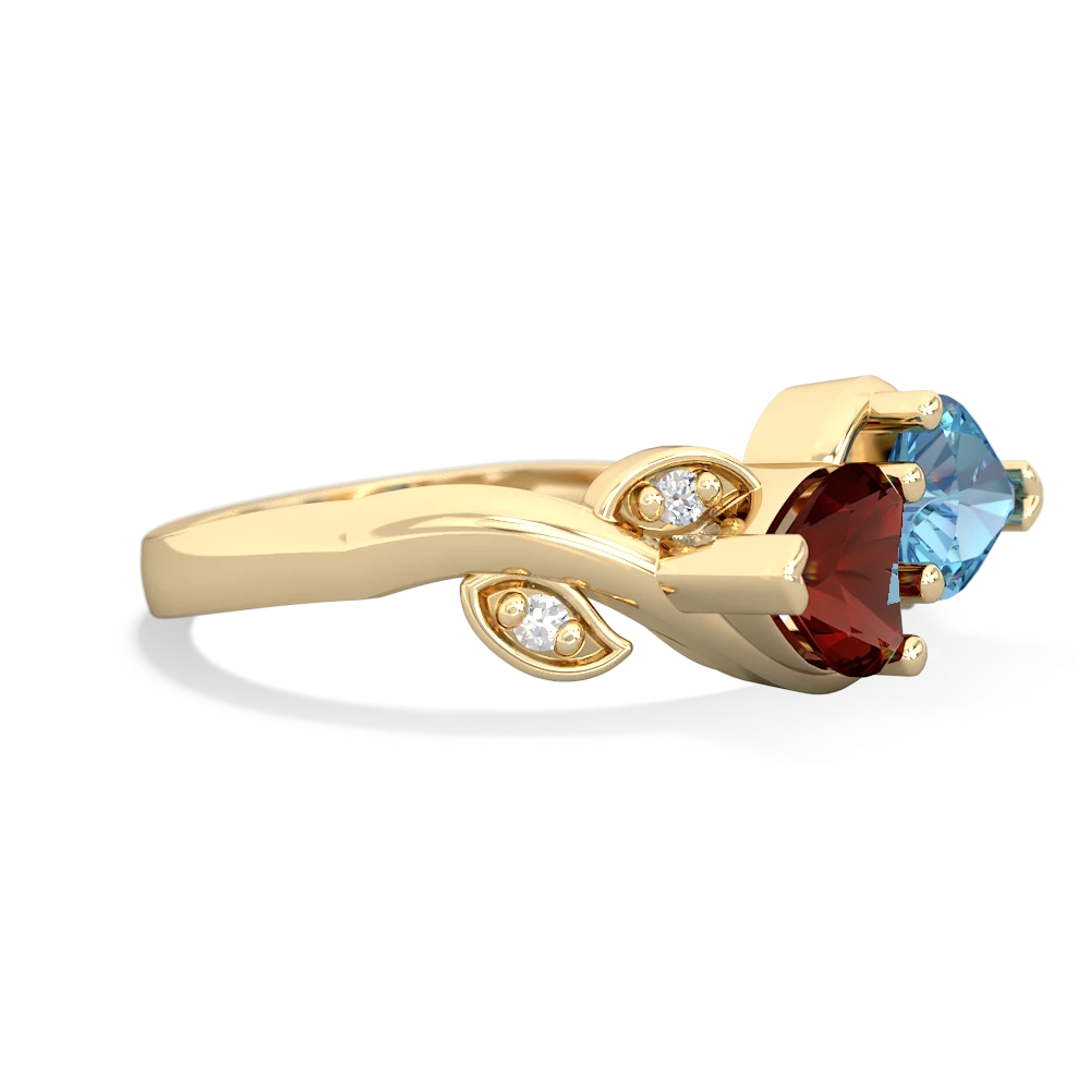 Garnet Floral Elegance 14K Yellow Gold ring R5790