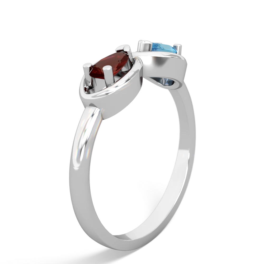 Garnet Infinity 14K White Gold ring R5050