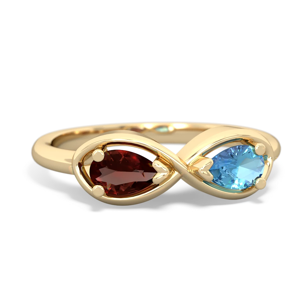 Garnet Infinity 14K Yellow Gold ring R5050