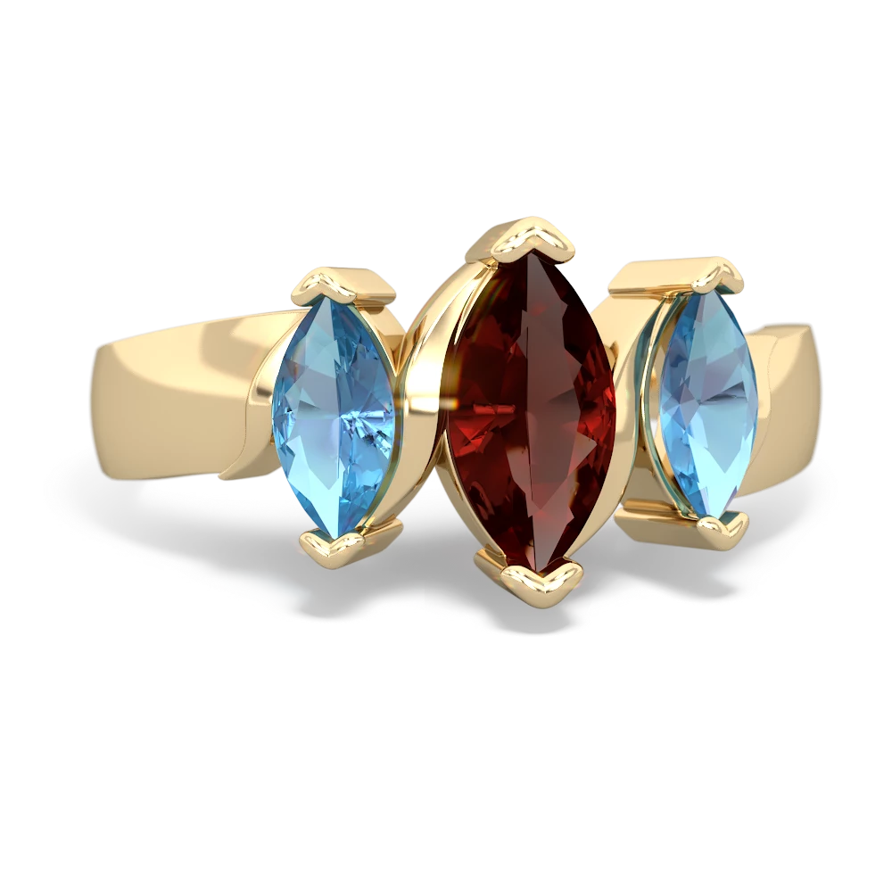 Garnet Three Peeks 14K Yellow Gold ring R2433