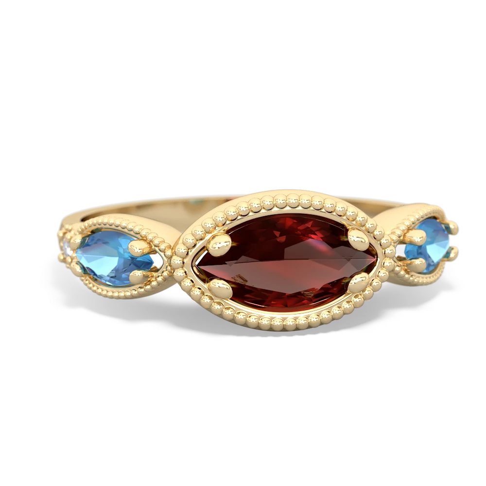 Garnet Milgrain Marquise 14K Yellow Gold ring R5700