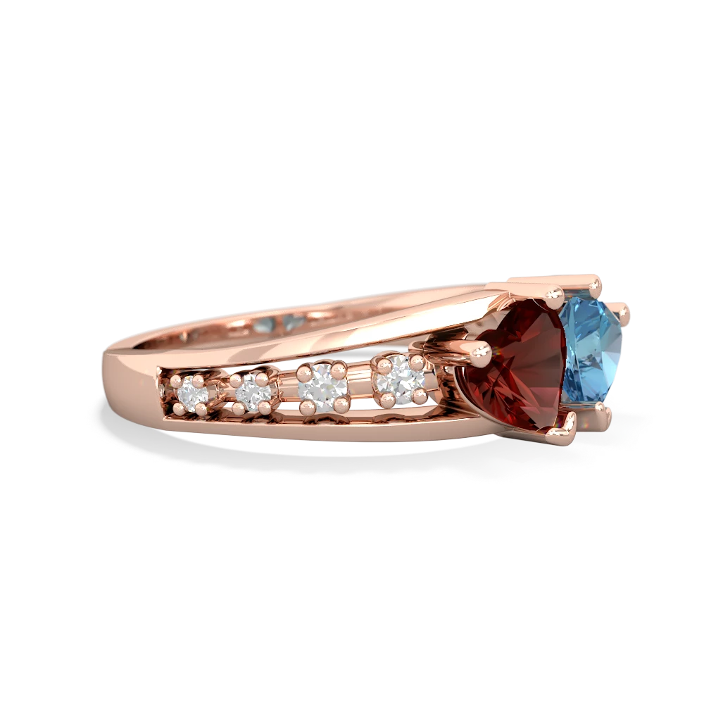 Garnet Heart To Heart 14K Rose Gold ring R3342