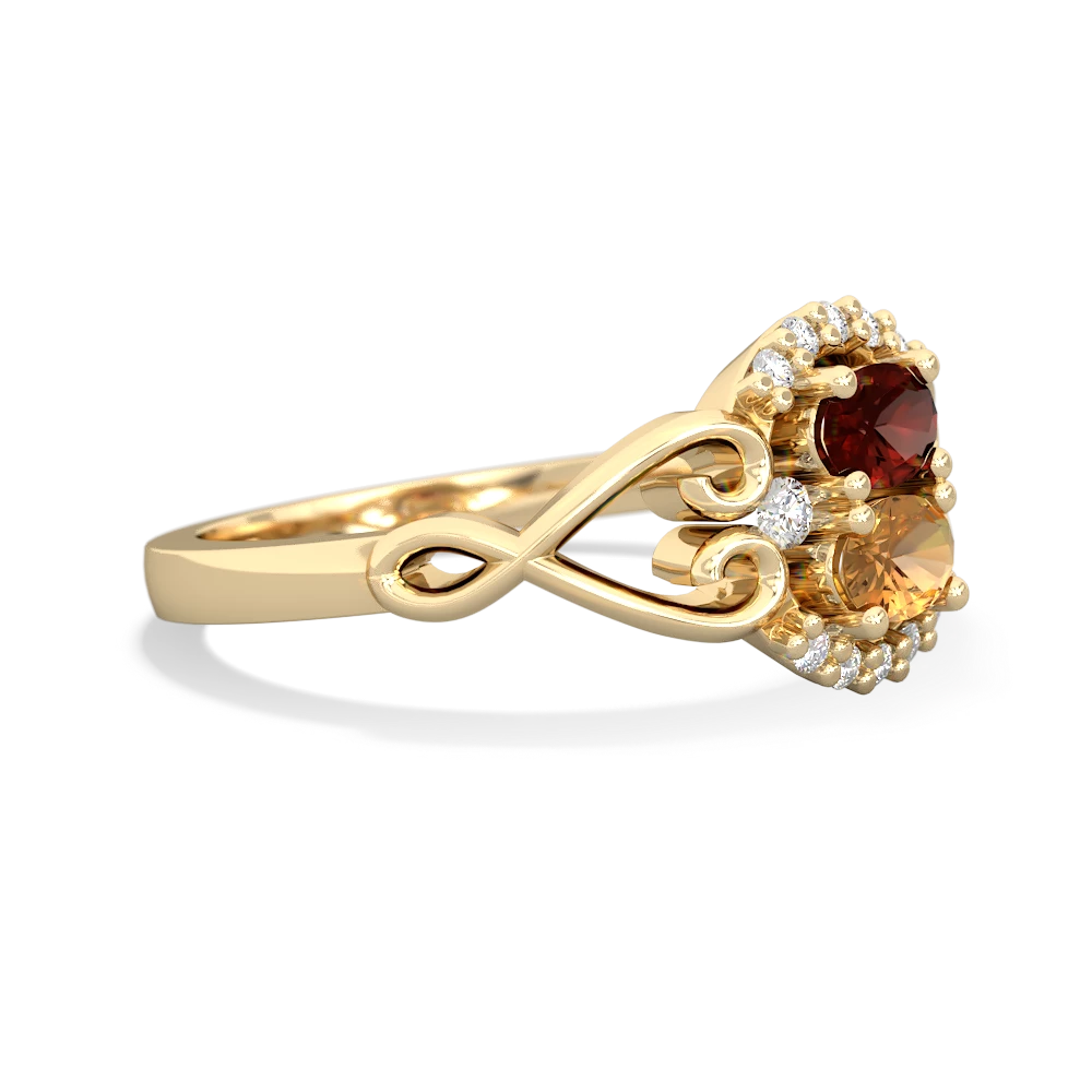 Garnet Love Nest 14K Yellow Gold ring R5860