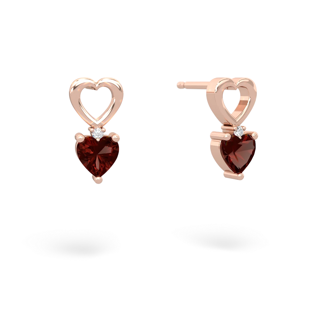 Garnet Four Hearts 14K Rose Gold earrings E2558