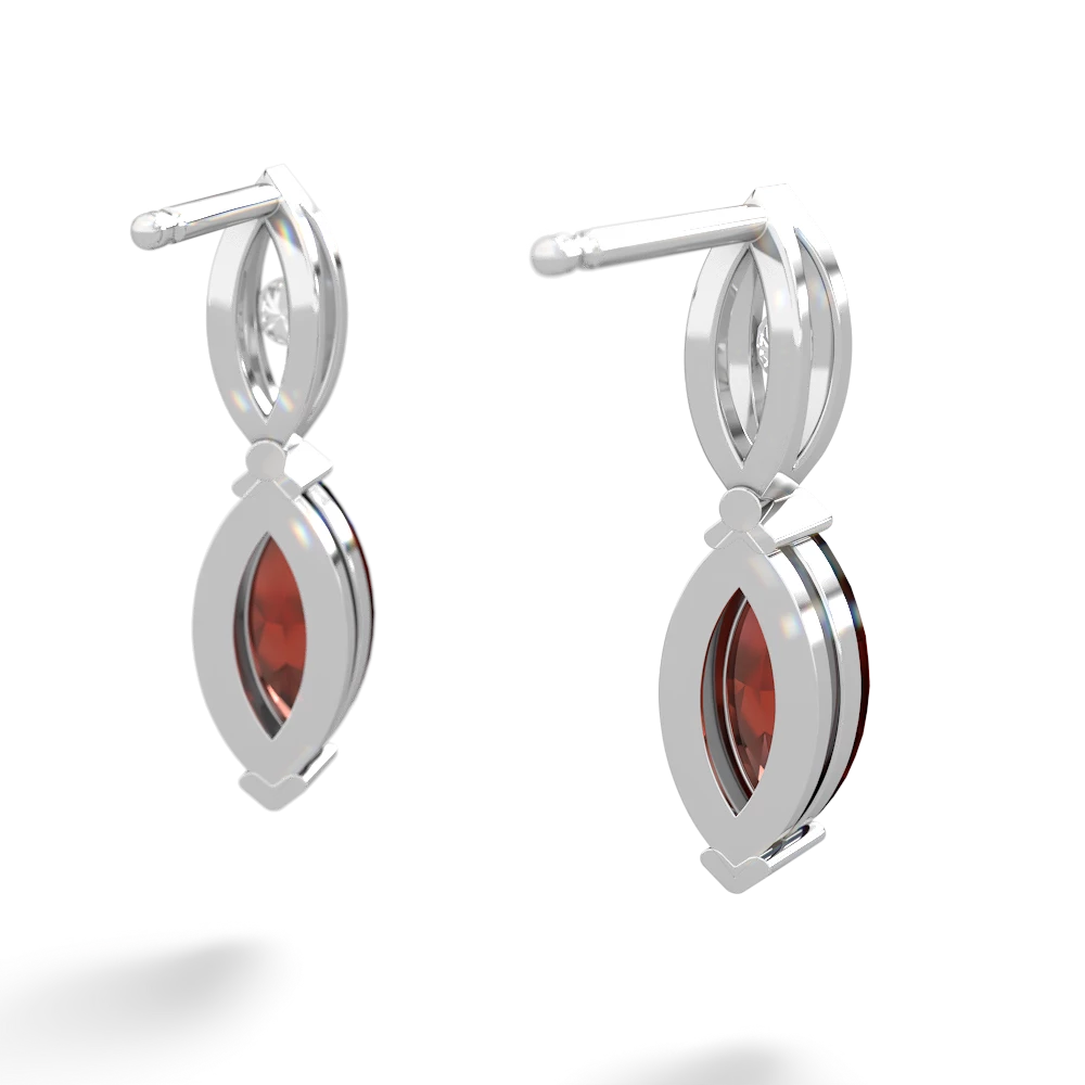 Garnet Marquise Drop 14K White Gold earrings E5333