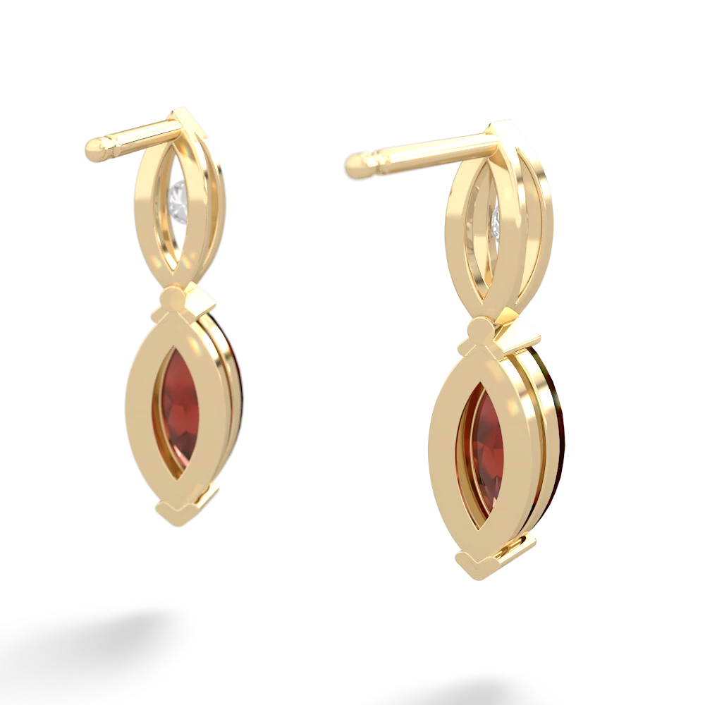 Garnet Marquise Drop 14K Yellow Gold earrings E5333