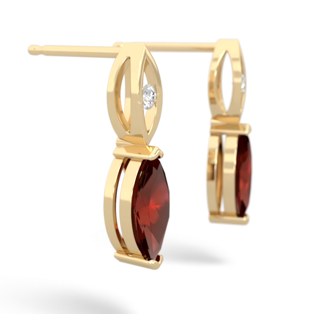 Garnet Marquise Drop 14K Yellow Gold earrings E5333