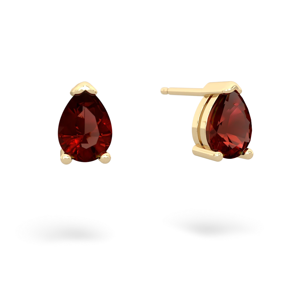 Garnet Teardrop Stud 14K Yellow Gold earrings E1793