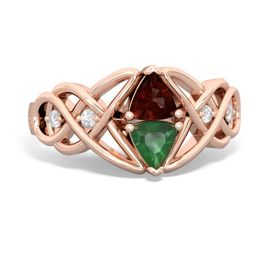 Garnet Keepsake Celtic Knot 14K Rose Gold ring R5300